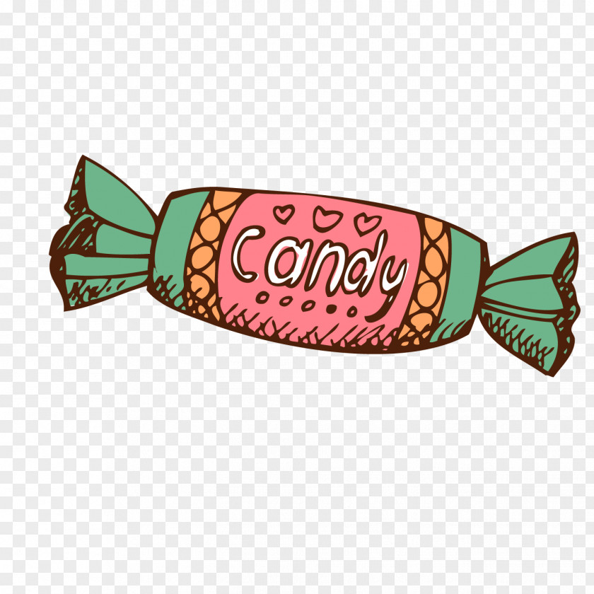 Hand-painted Cartoon Green Candy PNG