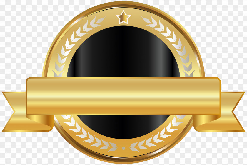 Gold Seal Badge Lapel Pin Clip Art PNG