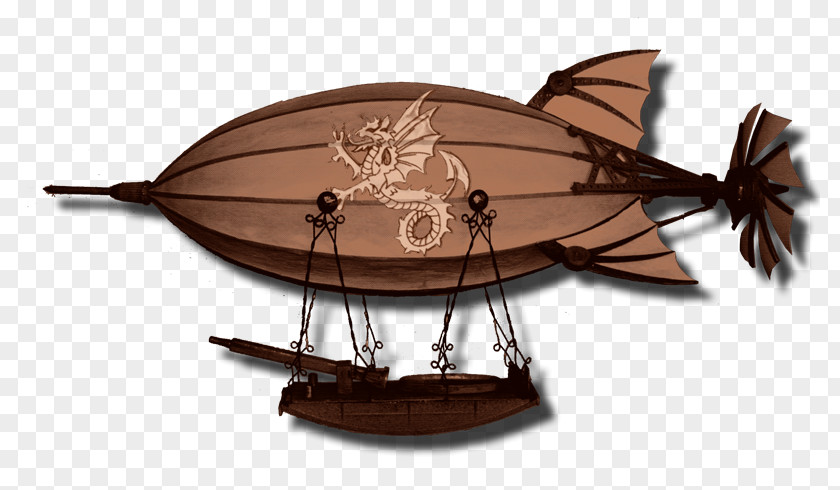 Airship Streamer Zeppelin Steampunk Image PNG