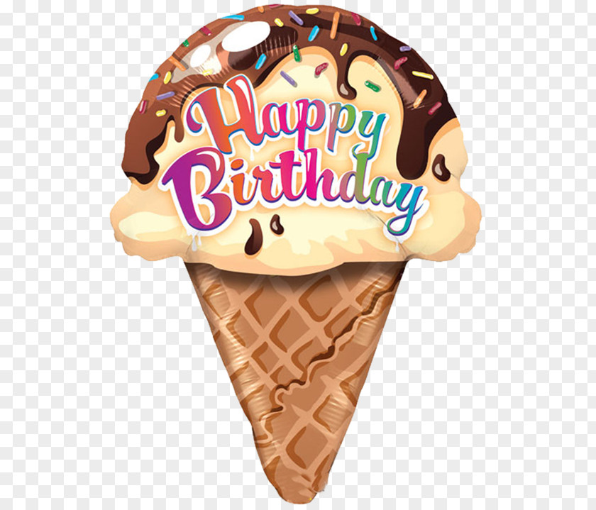 Happy Birthday Ice Cream Cone Cake Cupcake PNG