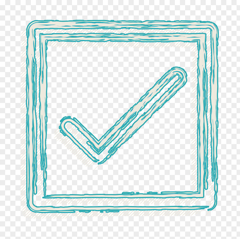 Rectangle Turquoise Checkbox Icon Productivity Selected PNG