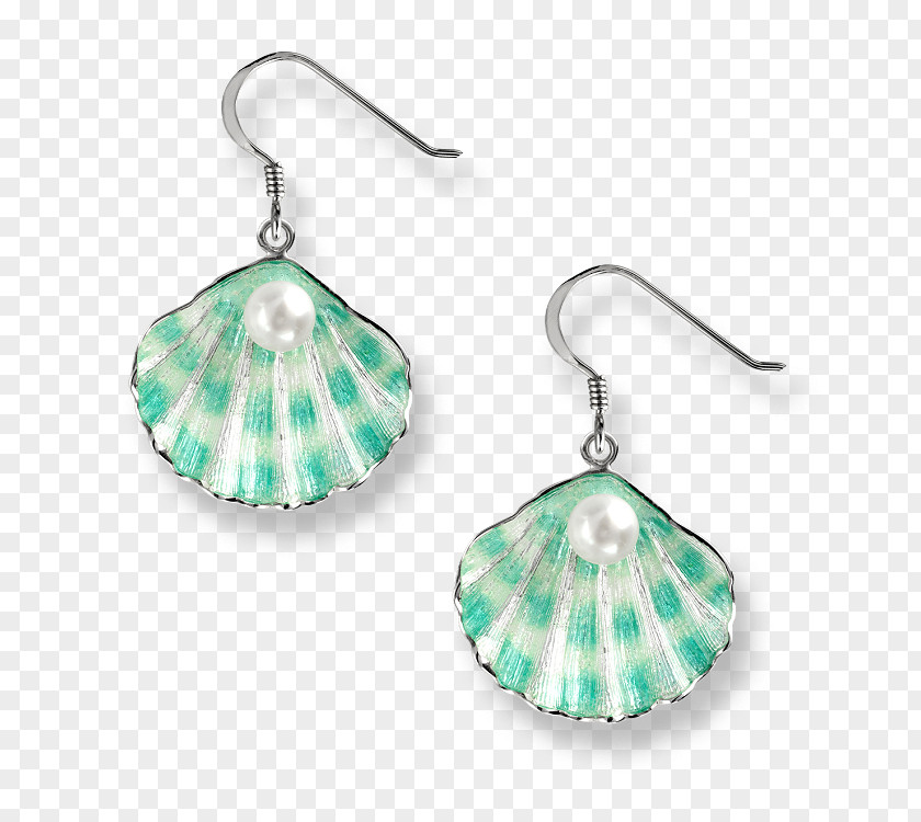 Shell Pearl Earring Turquoise Body Jewellery Silver PNG
