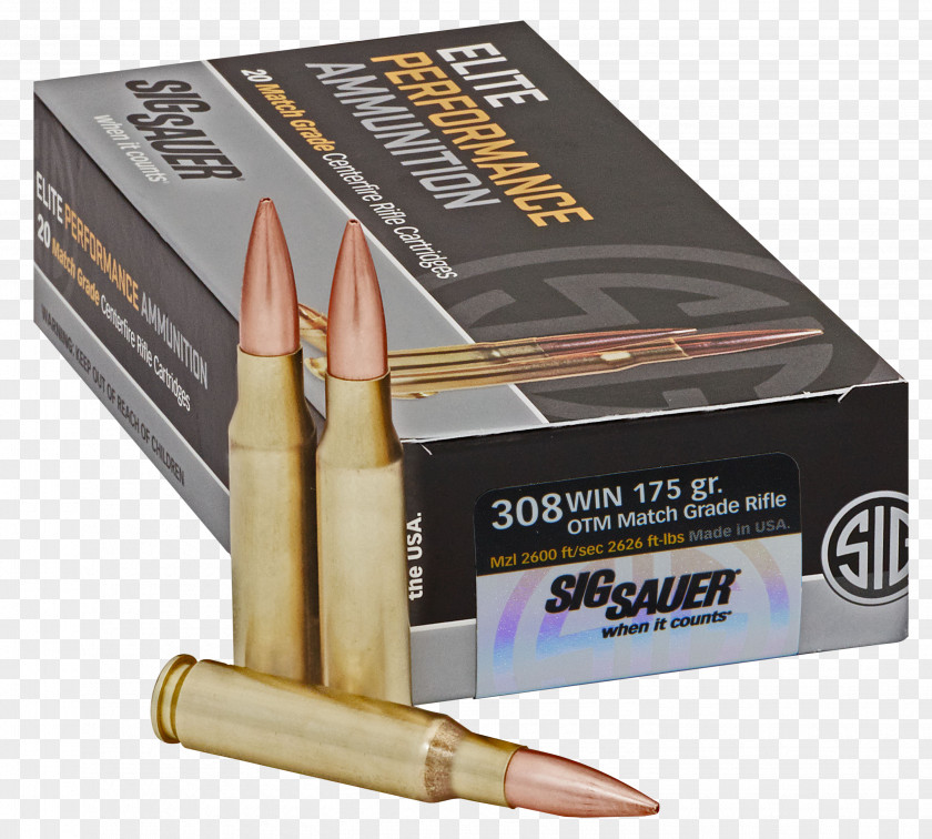 Ammunition .308 Winchester Repeating Arms Company Match Grade Bullet PNG
