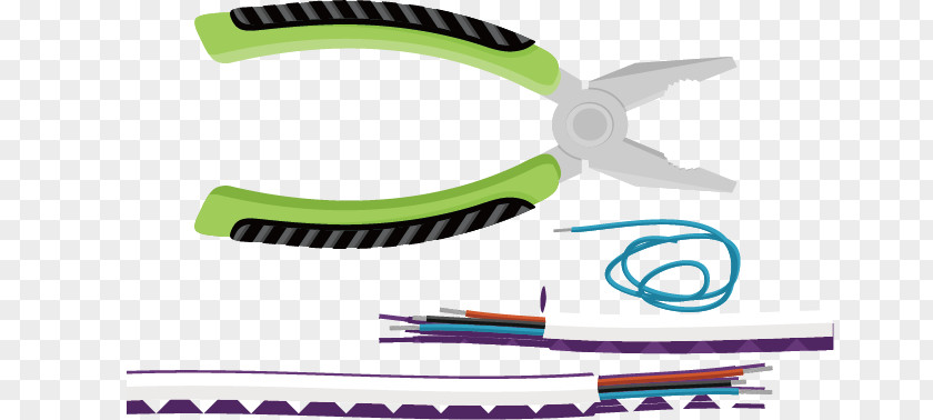 Vector Pliers And Wire Flat Design Electrical Cable PNG