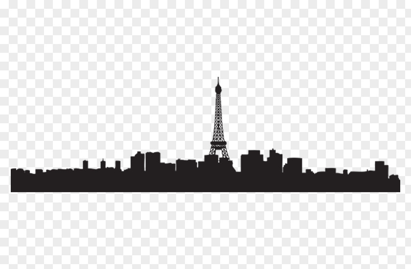 City Landscape Eiffel Tower Skyline Silhouette Clip Art PNG
