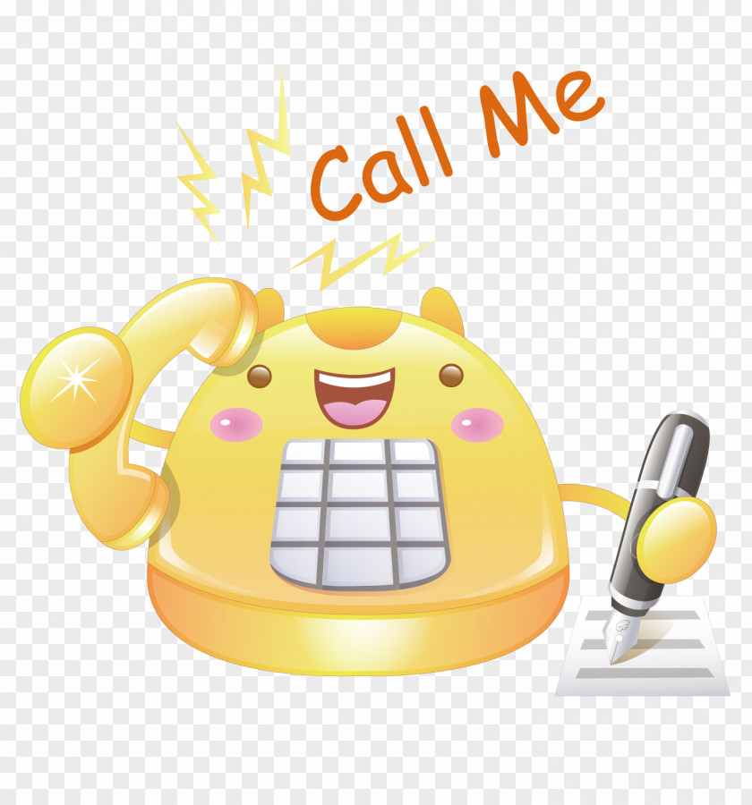 Cartoon Yellow Phone Telephone Animation PNG