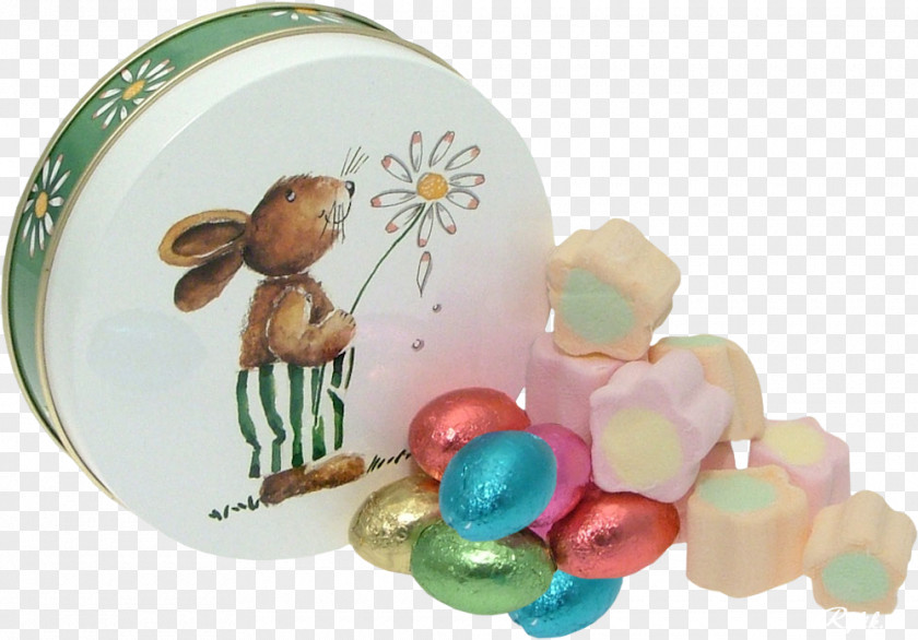 Easter Bunny Red Egg Basket PNG