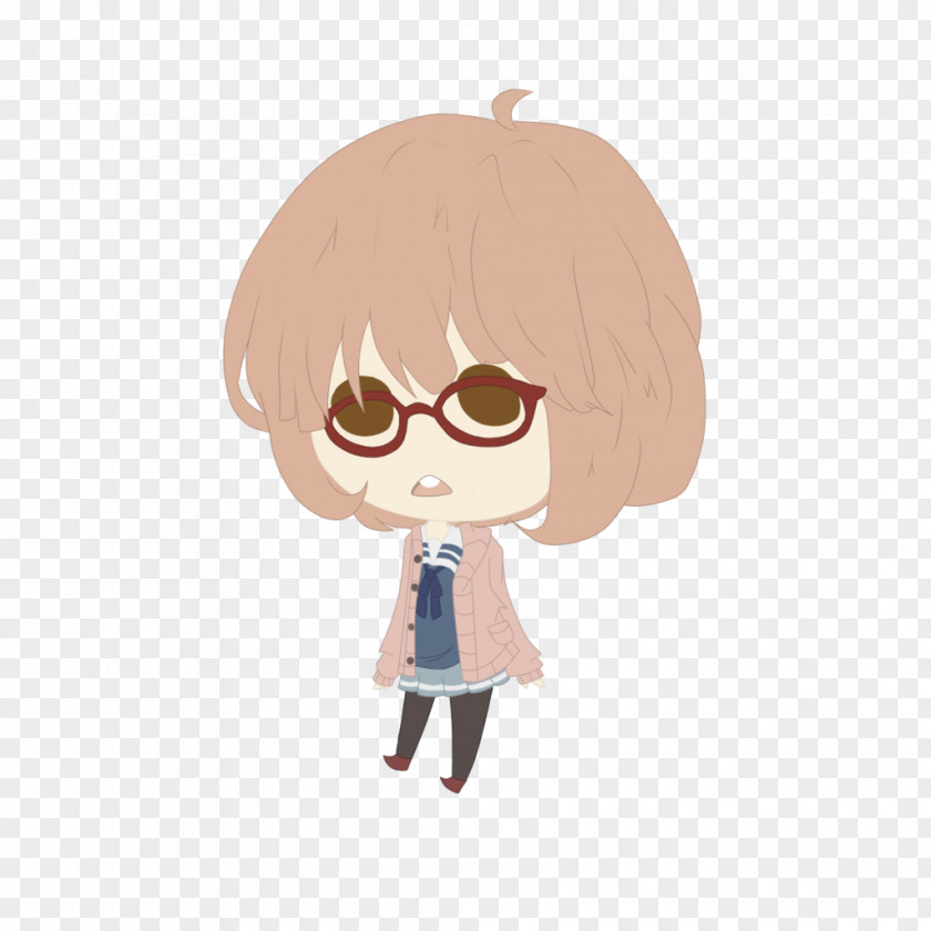 Mirai Kuriyama Glasses Brown Hair Cartoon PNG