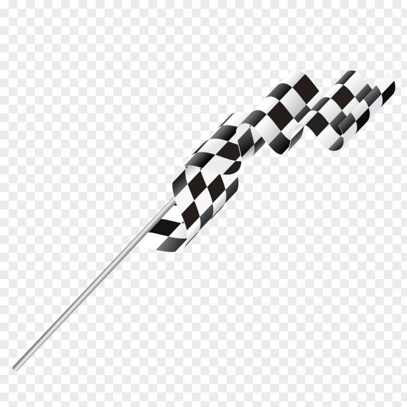 Checkered Flag Vector Material Black And White PNG