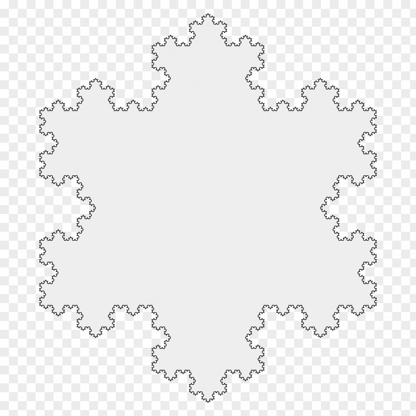 Snowflake Koch Iteration Fractal Curve PNG