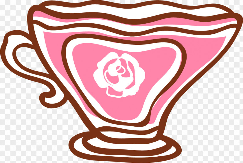 Cute Cartoon Pink Tea Cup Teaware Teacup Clip Art PNG