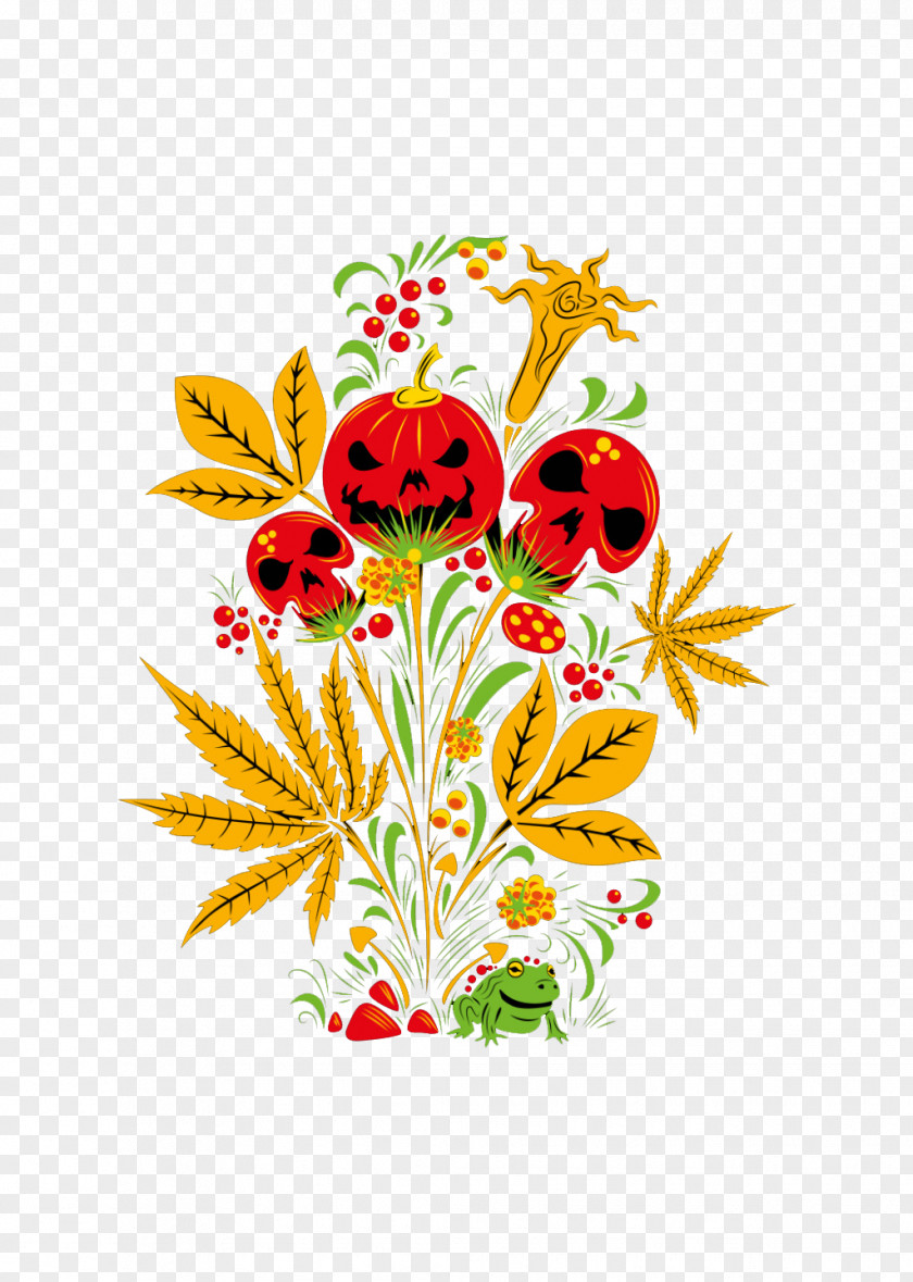 Halloween Flowers Floral Design PNG