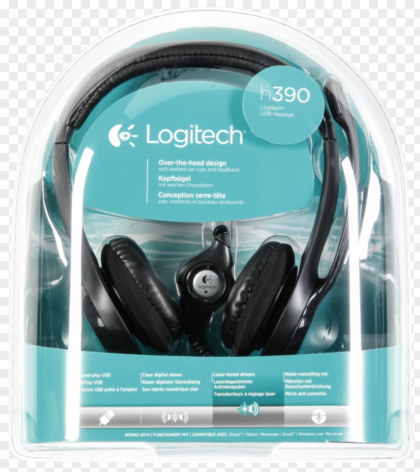 Headphones Microphone Headset Logitech H390 PNG