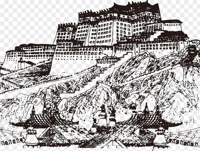 Potala Palace Tibet Hongshan Mountain PNG