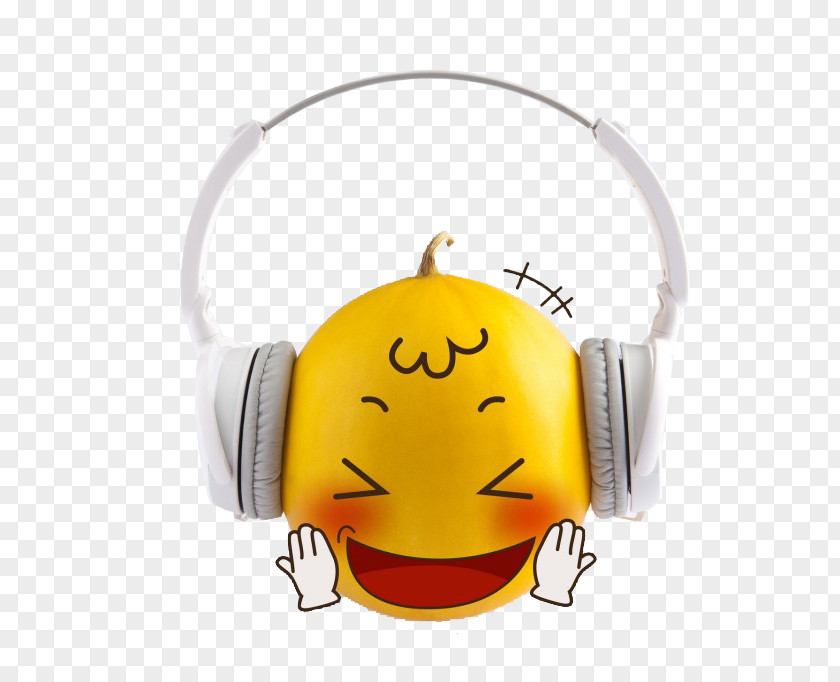 Wearing Orange Headphones Download PNG