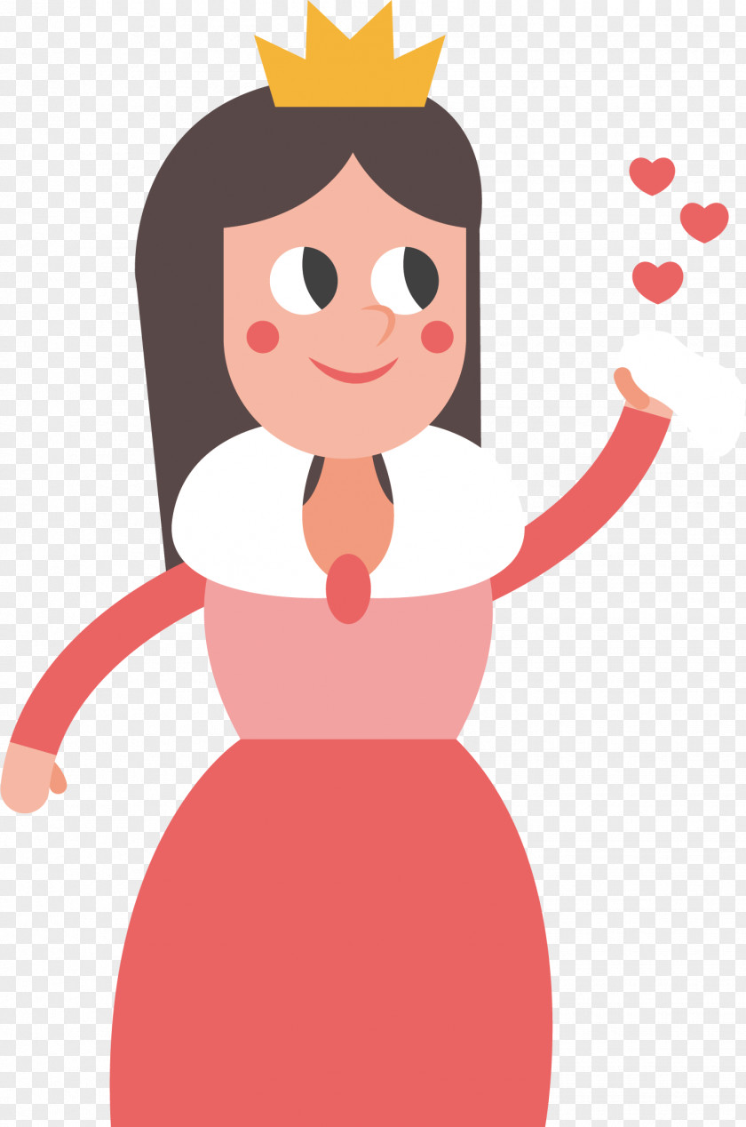 Vector Hand-painted Cute Little Princess A Drawing Illustration PNG