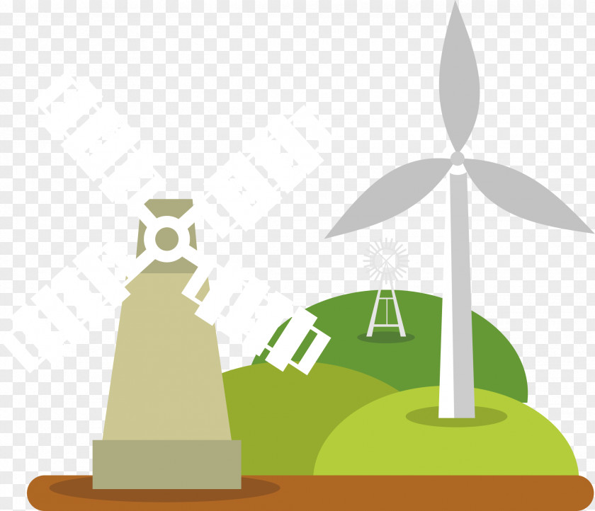 Wind Power Generation Equipment Energy Drawing Dessin Animxe9 PNG