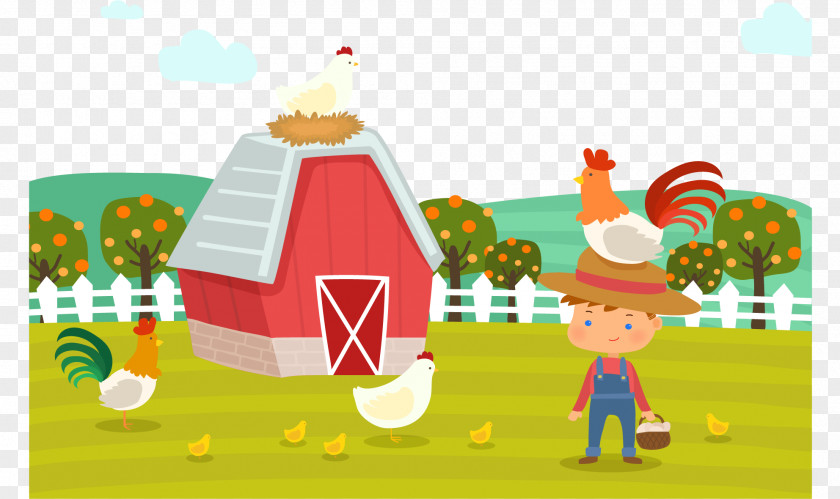 Cartoon Farm Chicken House Hay Day PNG