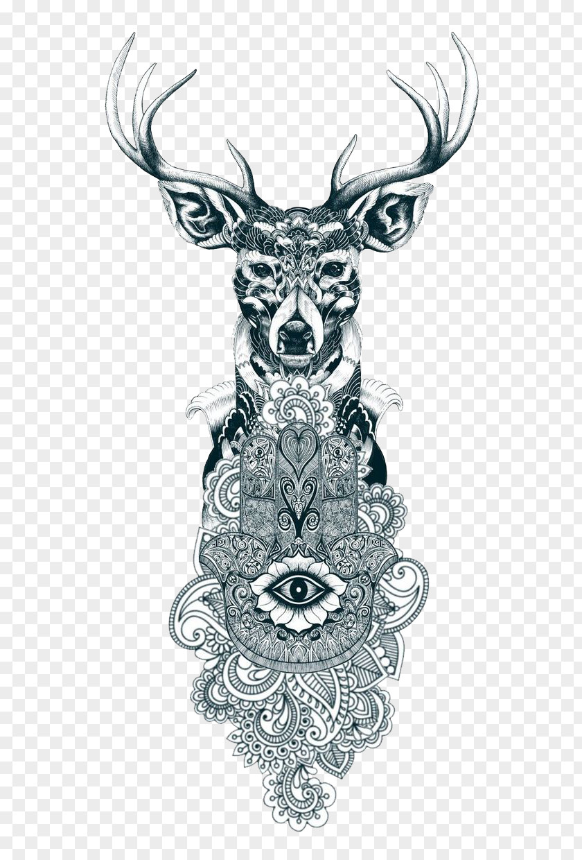 Tattoo Art Reindeer Drawing PNG