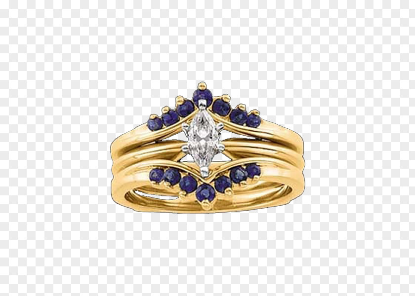 Ring Guard Sapphire Diamond Jewellery Cobalt Blue PNG