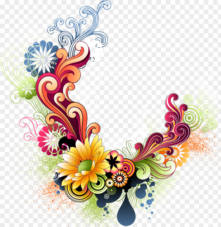 VECTOR FLOWERS Flower Collage Art Clip PNG