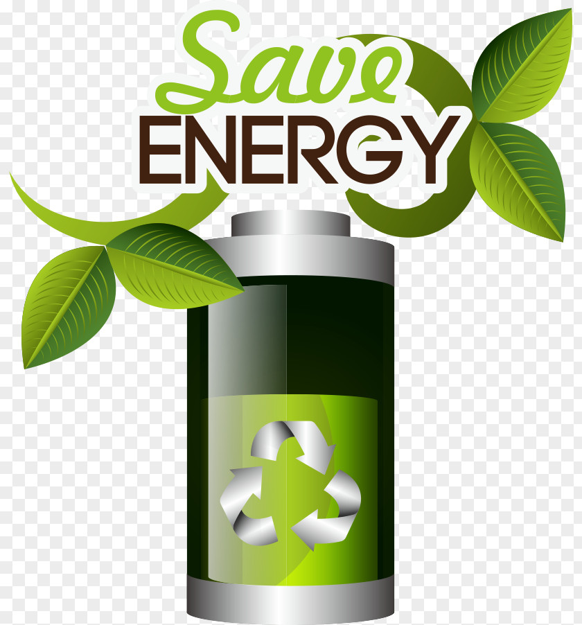 Vector Green Battery Energy Conservation Recycling Symbol PNG