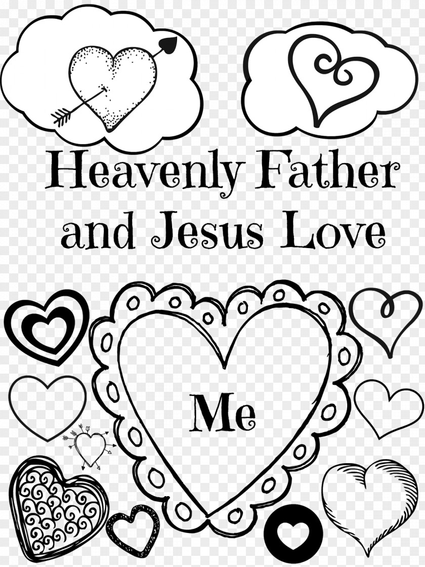 Jesus Love Coloring Book Black And White Child PNG