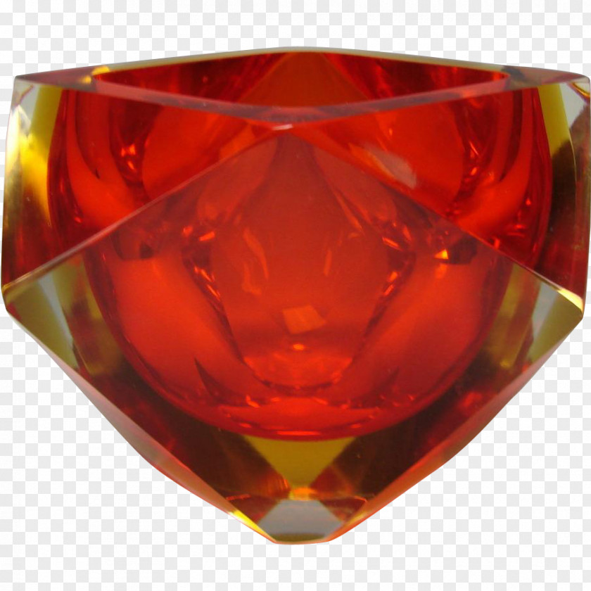 Clear Glass Vase Amber Caramel Color Bowl PNG