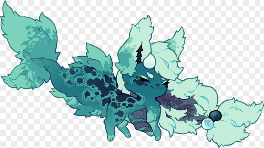 Leaf Teal Cartoon Dragon PNG