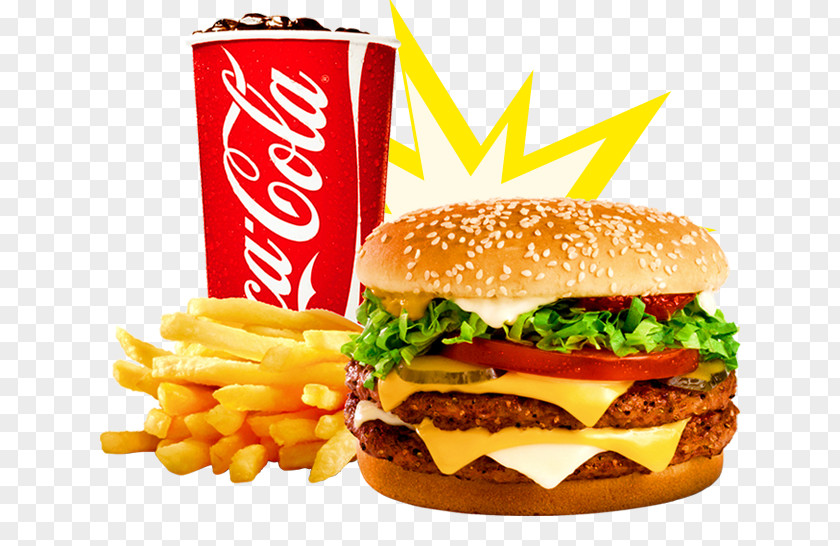 Coca Cola Hamburger Cheeseburger French Fries Fizzy Drinks Veggie Burger PNG