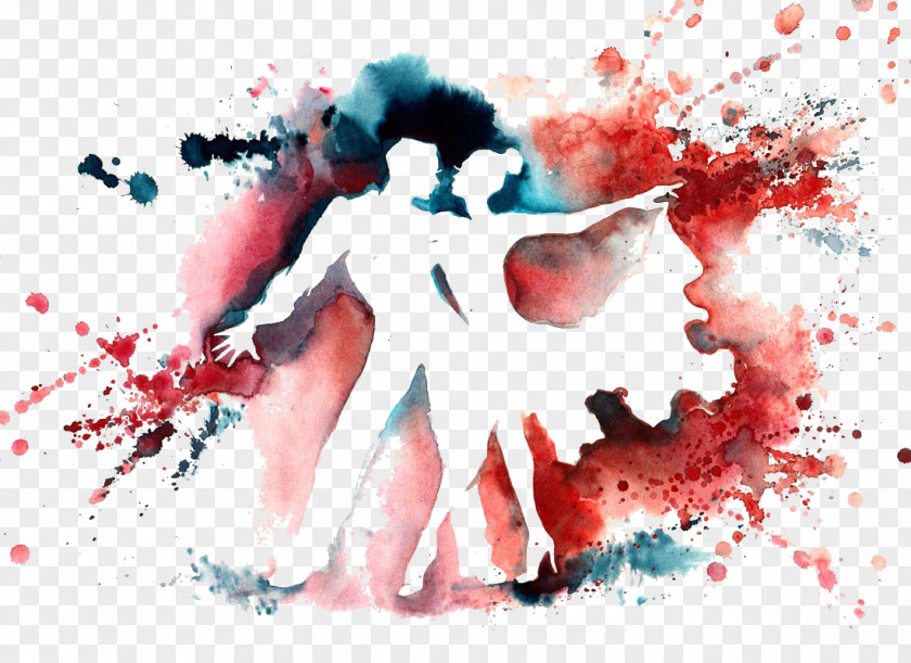 Illustration Painting Beautiful Women And Men Dancer Ballet Tango PNG