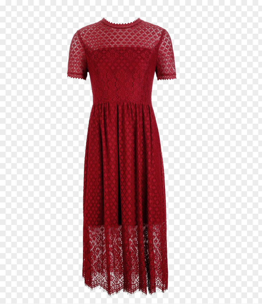 Wave Dot Pattern Lace Skirt Dress Designer PNG