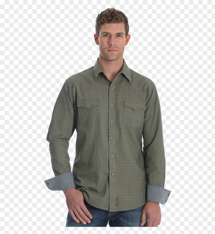 T-shirt Long-sleeved Snap Fastener Wrangler PNG