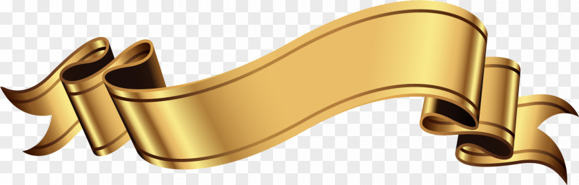 Cartoon Gold Ribbon PNG gold ribbon clipart PNG