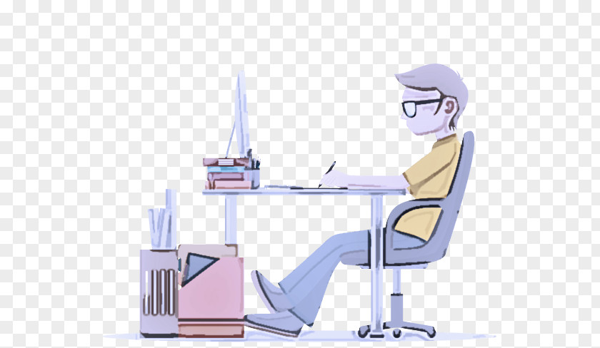 Office Chair Desk Furniture Cartoon Table Computer PNG