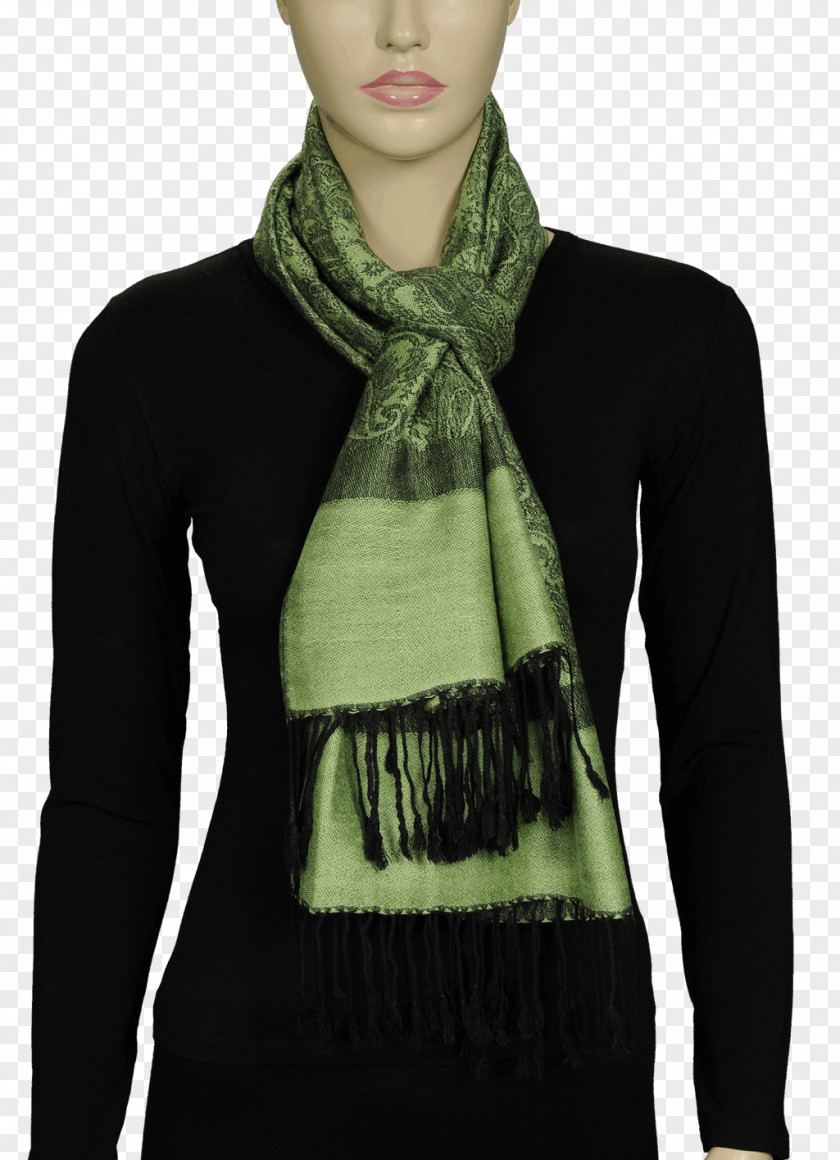 Scarf Stole Green Neck Black PNG