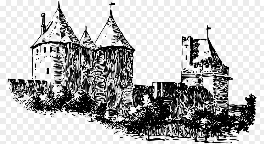 Castle Woodcut Woodblock Printing Fortification PNG