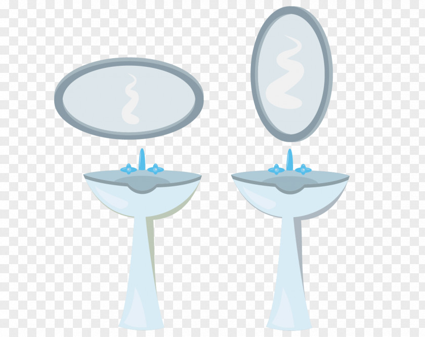 Hand-painted Sink And Mirror PNG