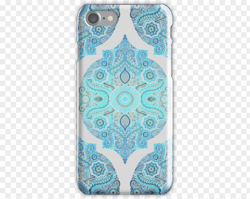 Moroccan Pattern Turquoise Blue Paisley Mining Color PNG