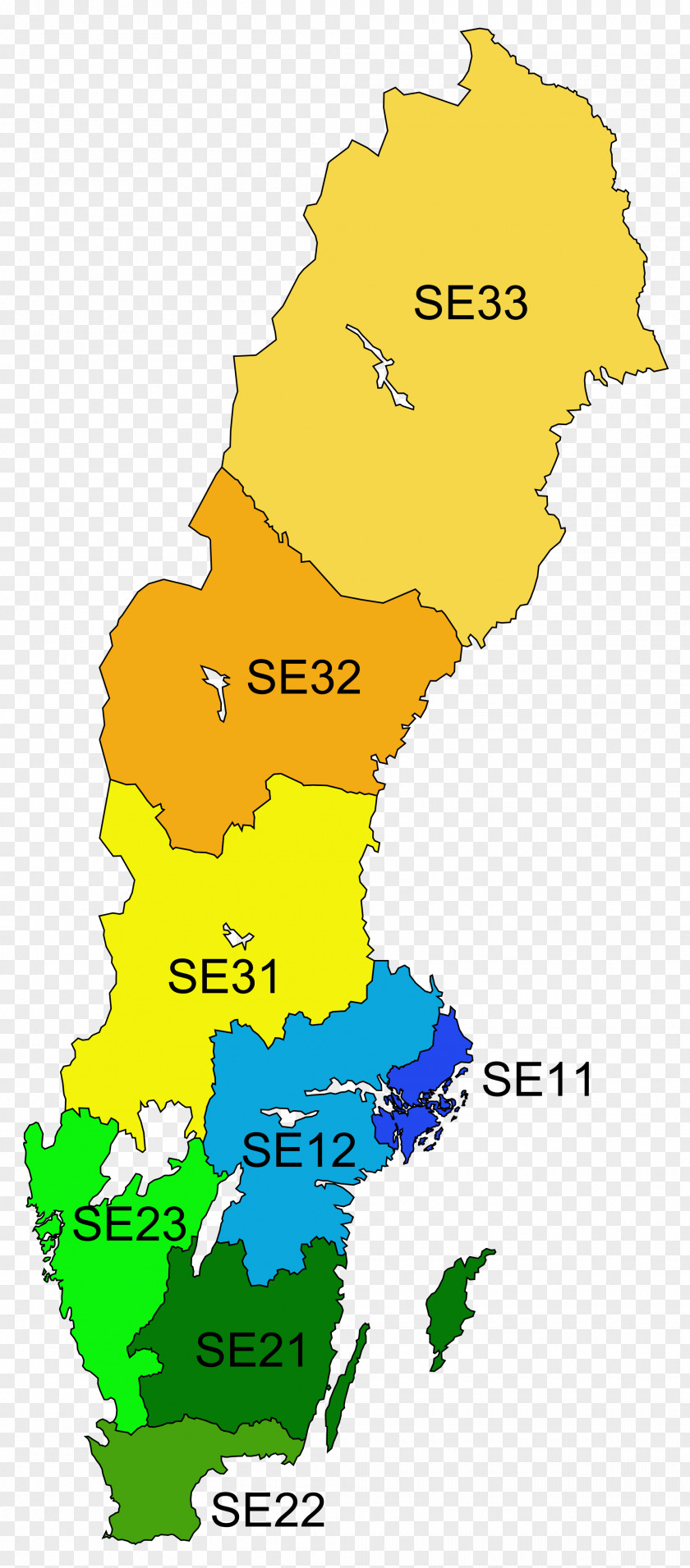 Map NUTS Statistical Regions Of Sweden Administration Territoriale De La Suède Götaland Nomenclature Territorial Units For Statistics PNG