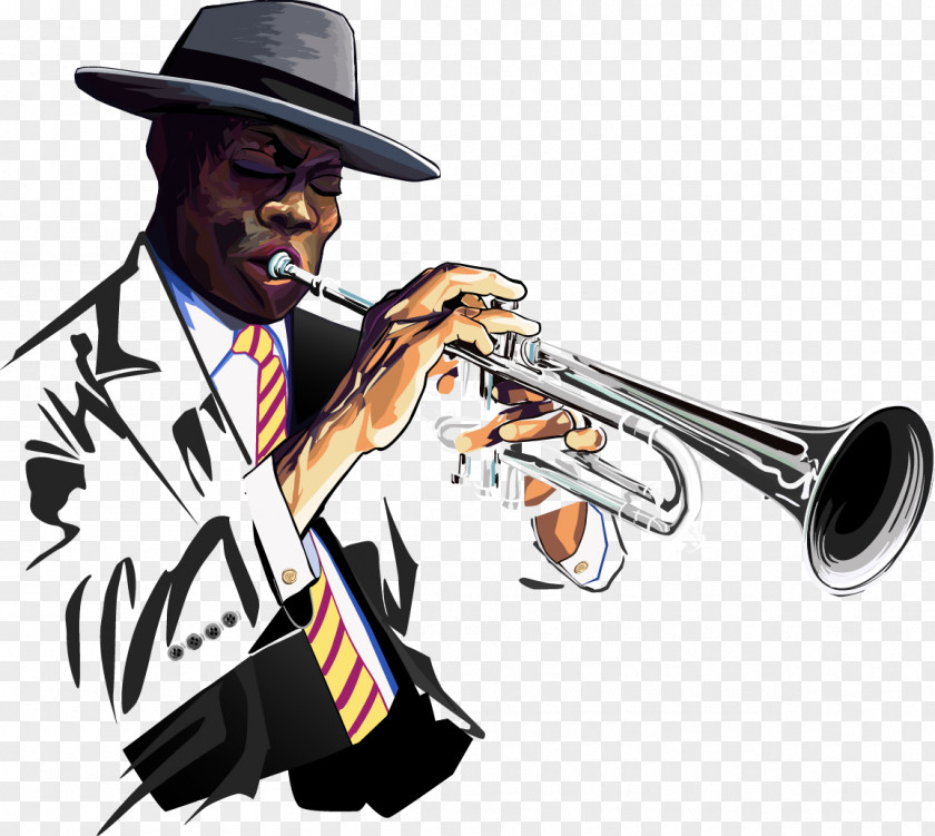 Trombone Black Vector Material Trumpet Mellophone Cornet PNG