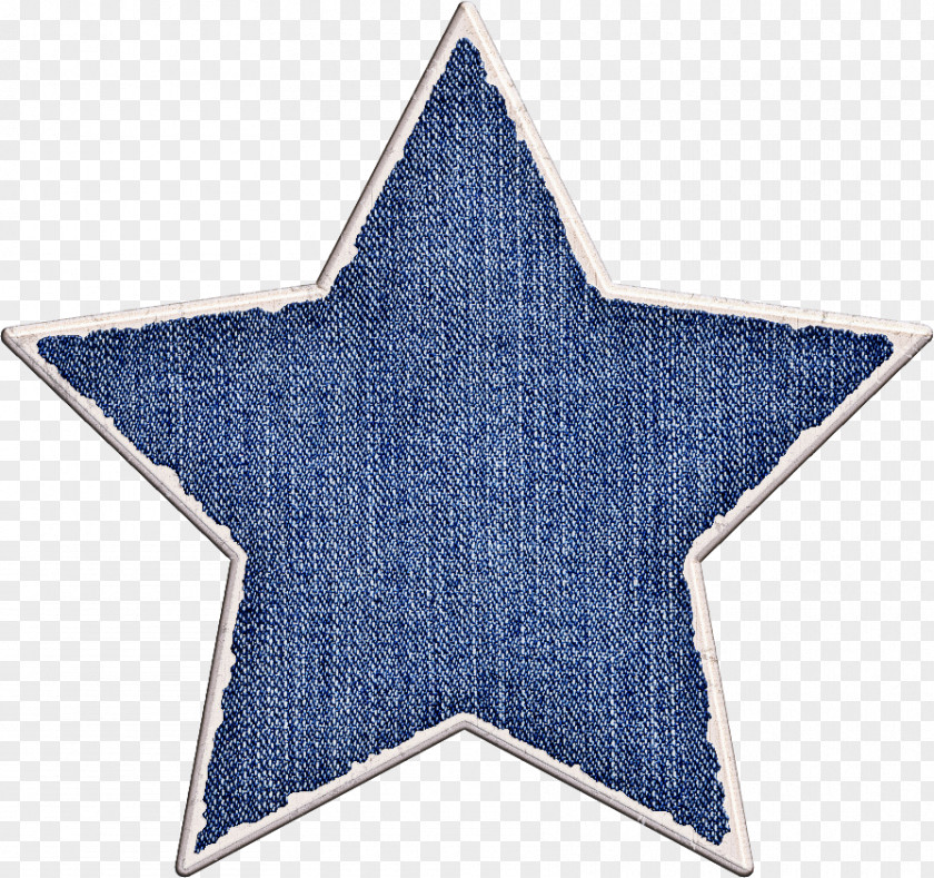 Blue Denim Star Electric Ornament PNG