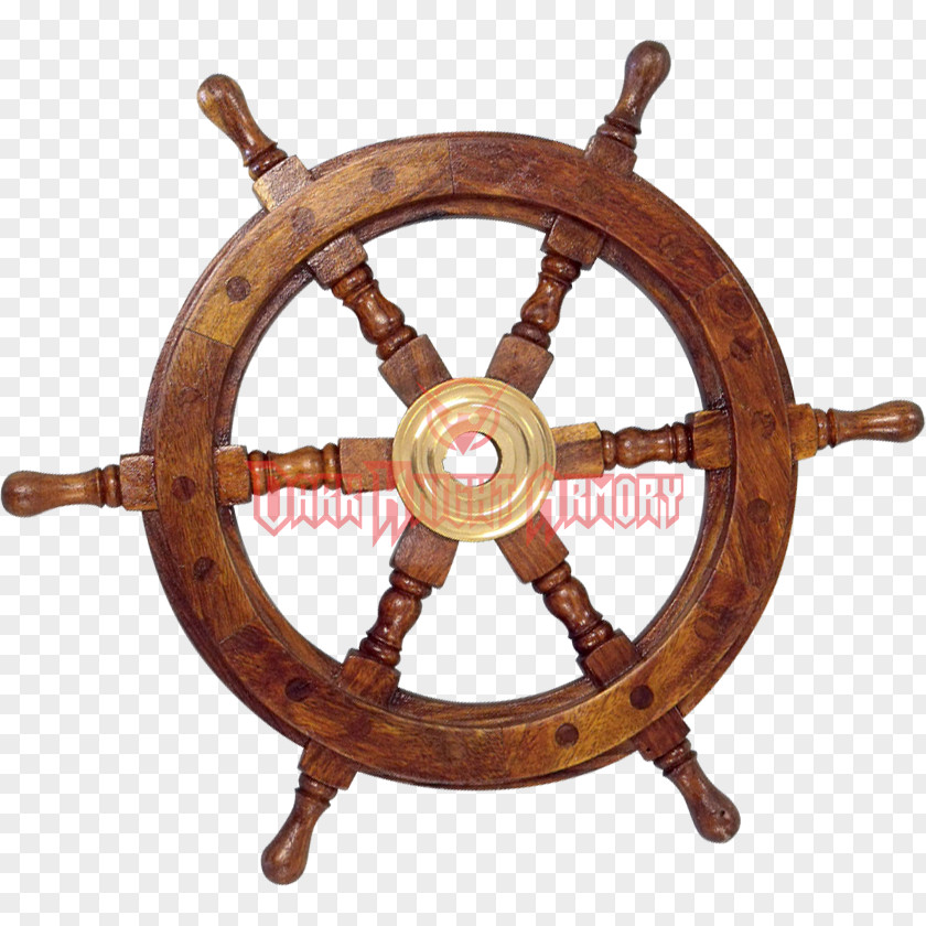 Wooden Wheel Ship's Sailor Boat PNG