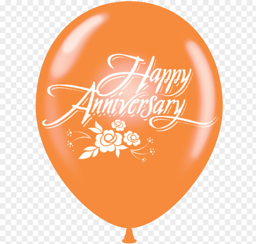 Happy Anniversary Romantic Balloon Party Font PNG