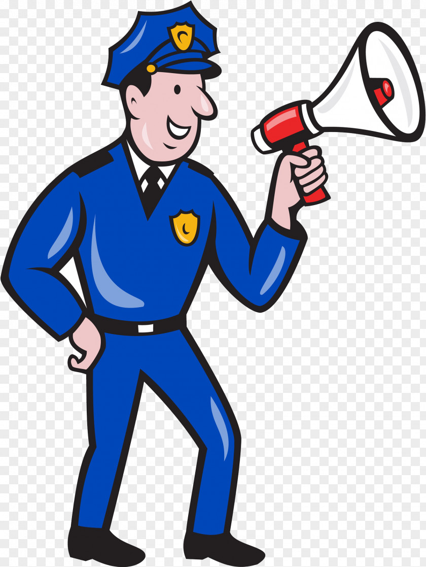 The Policeman With Horn Police Officer Cartoon Illustration PNG
