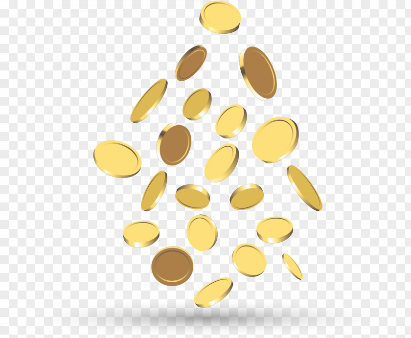 Vector Scattered Gold Coins PNG