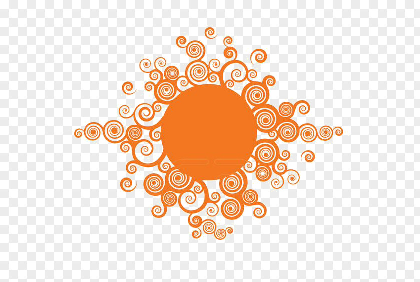 Orange Pattern Decoration Wall Decal PNG