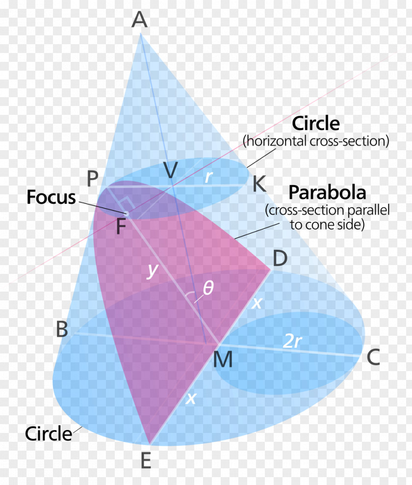 Circle Parabola Conic Section Hyperbola Cone Focus PNG
