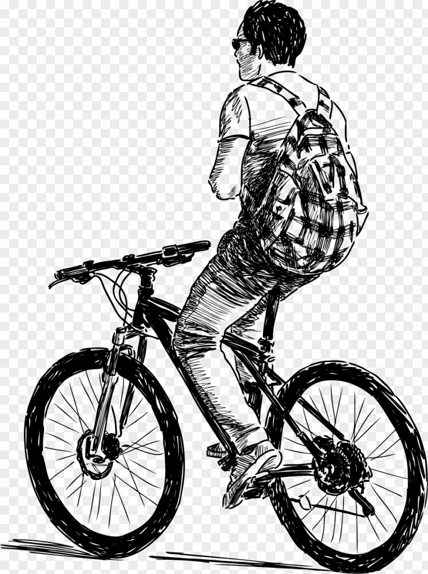 Riding Cycling Bicycle Drawing PNG