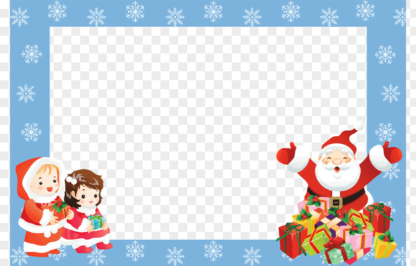 Christmas Frame Santa Claus Kids PNG Kids, frame clipart PNG